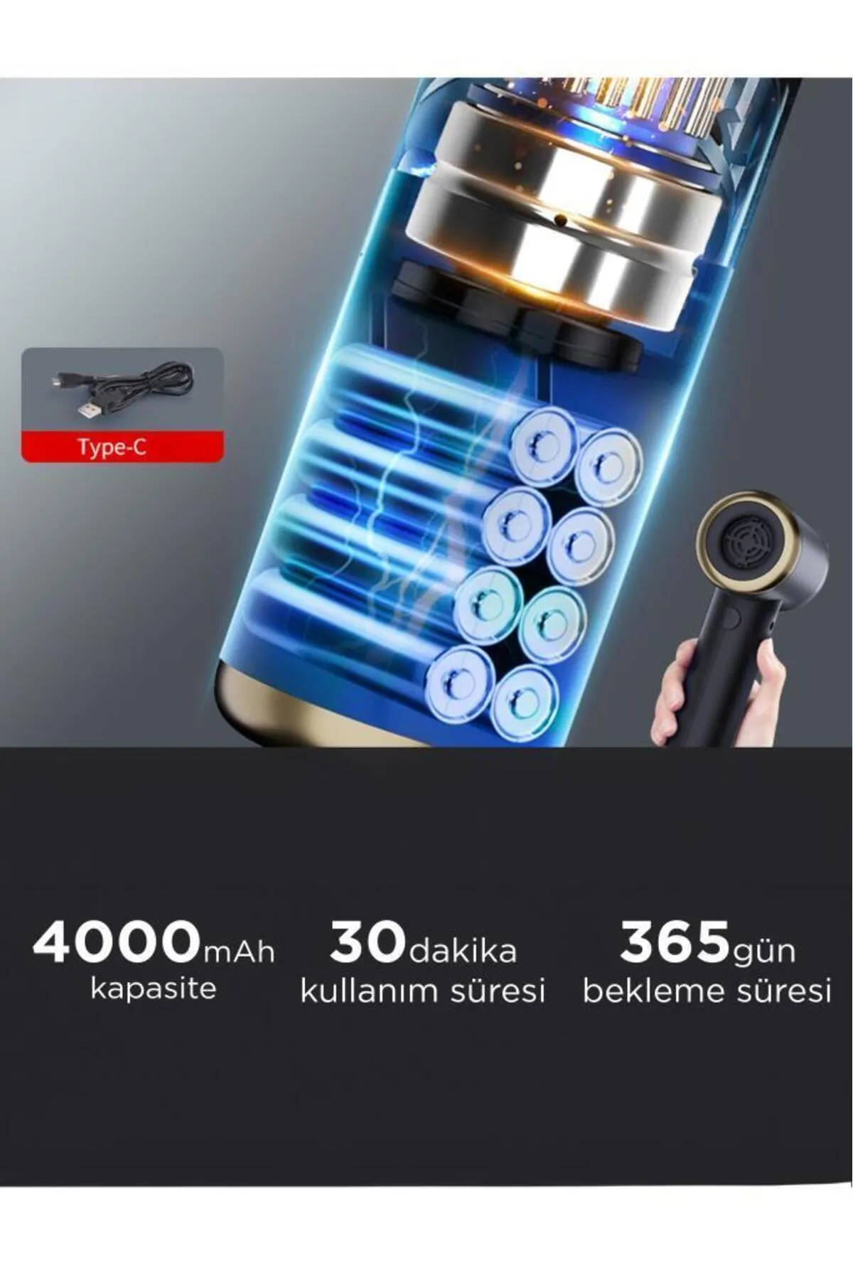 Torima LT-132 Mini Çok Fonksiyonlu Şarjlı Araç Süpürgesi El Süpürgesi